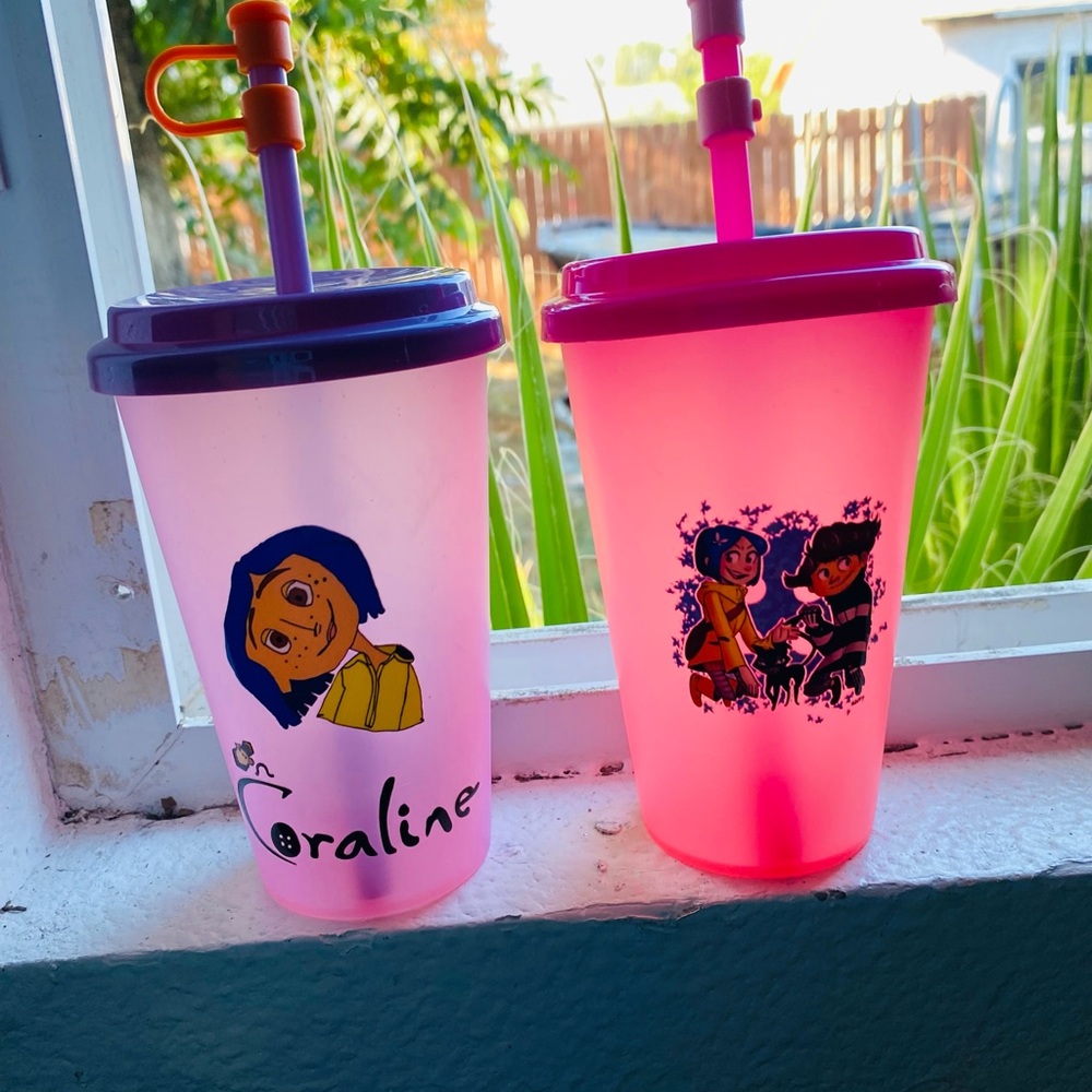 Coraline Kids Tumbler Set - Pink and Purple